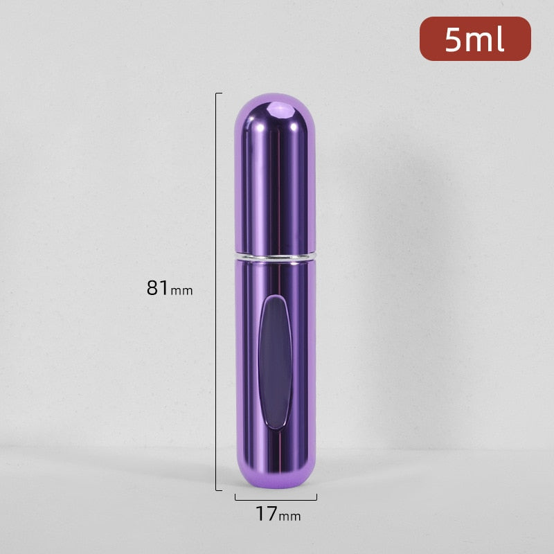 5ml Perfume Atomizer Portable Liquid Container For Cosmetics Mini Aluminum Spray Alcochol Empty Bottle Refillable For Traveling