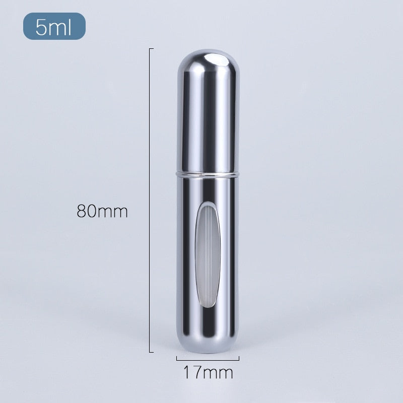 5ml Perfume Atomizer Portable Liquid Container For Cosmetics Mini Aluminum Spray Alcochol Empty Bottle Refillable For Traveling