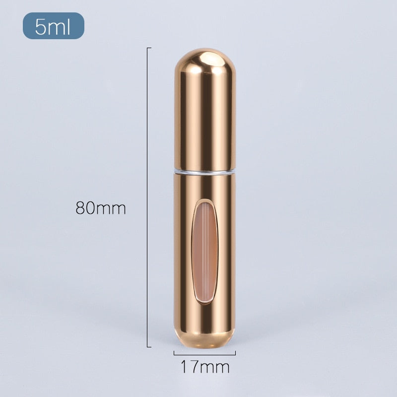 5ml Perfume Atomizer Portable Liquid Container For Cosmetics Mini Aluminum Spray Alcochol Empty Bottle Refillable For Traveling