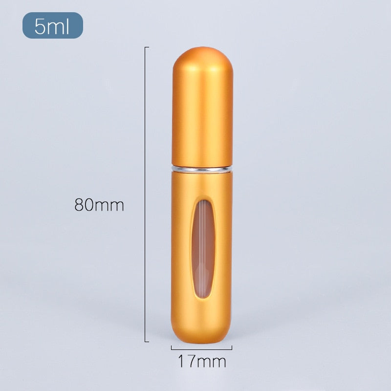 5ml Perfume Atomizer Portable Liquid Container For Cosmetics Mini Aluminum Spray Alcochol Empty Bottle Refillable For Traveling