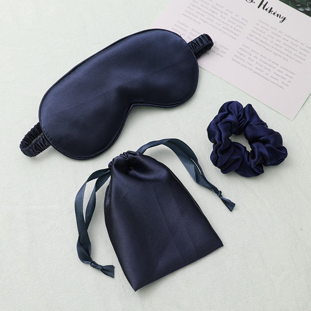 Sleeping Mask Silk Eye Night Mask Sleep Band Aid Eyes Cover Sort Patches For Women Blindfold Health Breathing Relax Nap Bandage