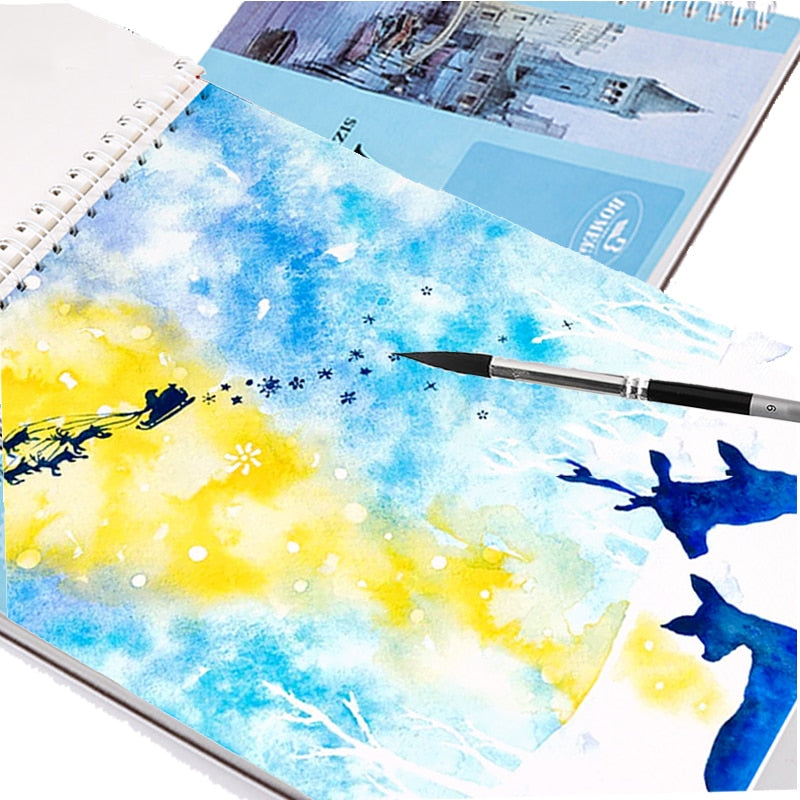 Watercolor book, traveling sketch book, hand-drawn simplicity, students'blank graffiti book with watercolor paper Art Supplies