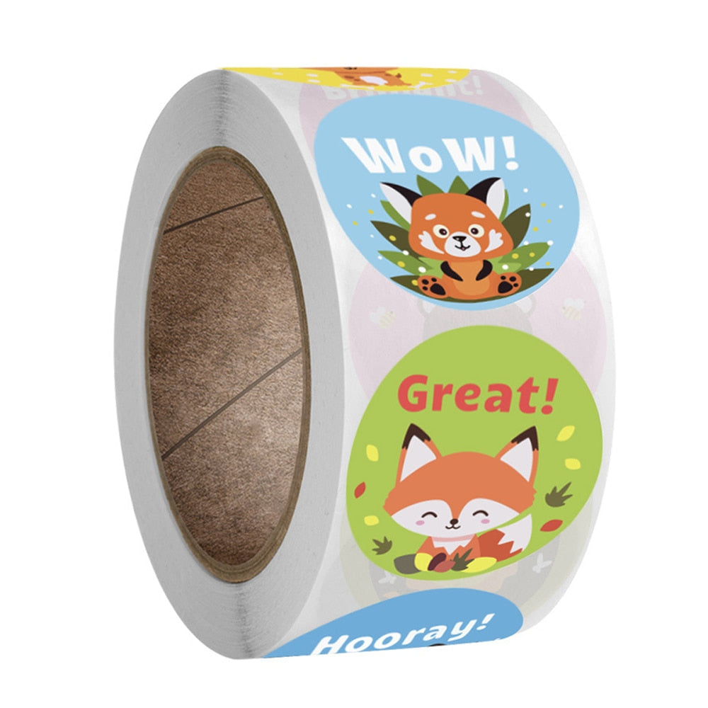 50-500pcs Children Reward Stickers Creative School Supplies Reward Cute Star Sticker 2.5cm Circle Kids Toy Stickers