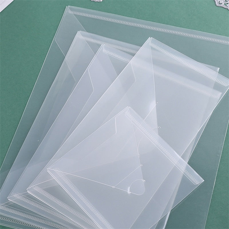 10pcs-40pcs Transparent Plastic Folder Storage Bags Envelopes For Cutting Dies Stamps Paper Cardstock Organizer Holders Bags