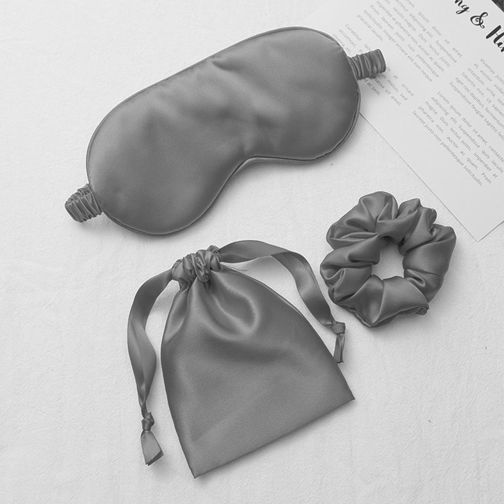 Sleeping Mask Silk Eye Night Mask Sleep Band Aid Eyes Cover Sort Patches For Women Blindfold Health Breathing Relax Nap Bandage