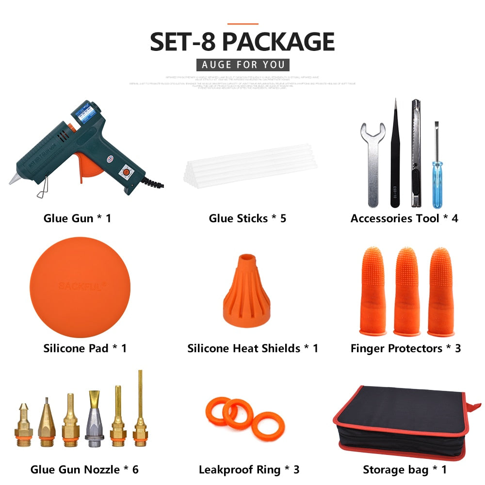 150W Hot Melt Glue Gun Temperature Adjustment 140~220 Degrees Celsius Replaceable Nozzle Use 11mm Glue Stick for Repair Tool DIY