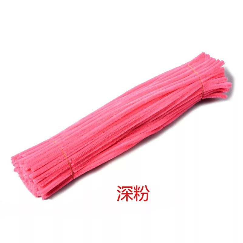 50pcs Chenille Stem Pipe Kids DIY Creative Toys Chenille Sticks Cleaners Kindergarten Educational Handmade Material Plush Strips