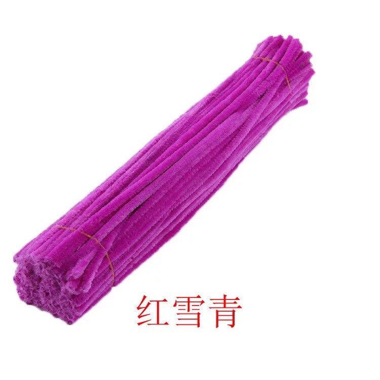50pcs Chenille Stem Pipe Kids DIY Creative Toys Chenille Sticks Cleaners Kindergarten Educational Handmade Material Plush Strips