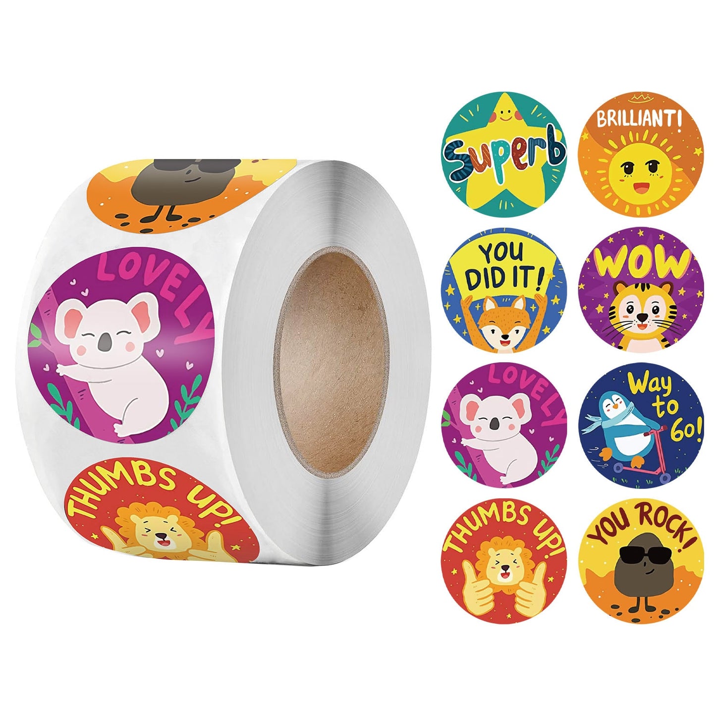 50-500pcs Children Reward Stickers Creative School Supplies Reward Cute Star Sticker 2.5cm Circle Kids Toy Stickers