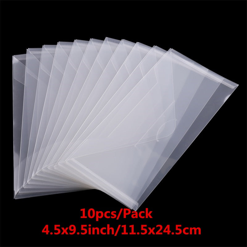 10pcs-40pcs Transparent Plastic Folder Storage Bags Envelopes For Cutting Dies Stamps Paper Cardstock Organizer Holders Bags