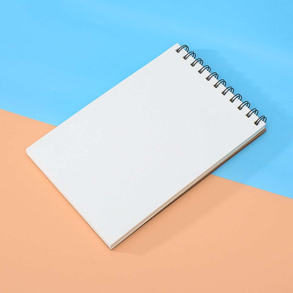 30 Sheets Sketchbook 180g Spiral Notebook Wooden Pulp A5 Sketching Paper Pad Inner Blank Pencil Drawing Graffiti Art Supplies