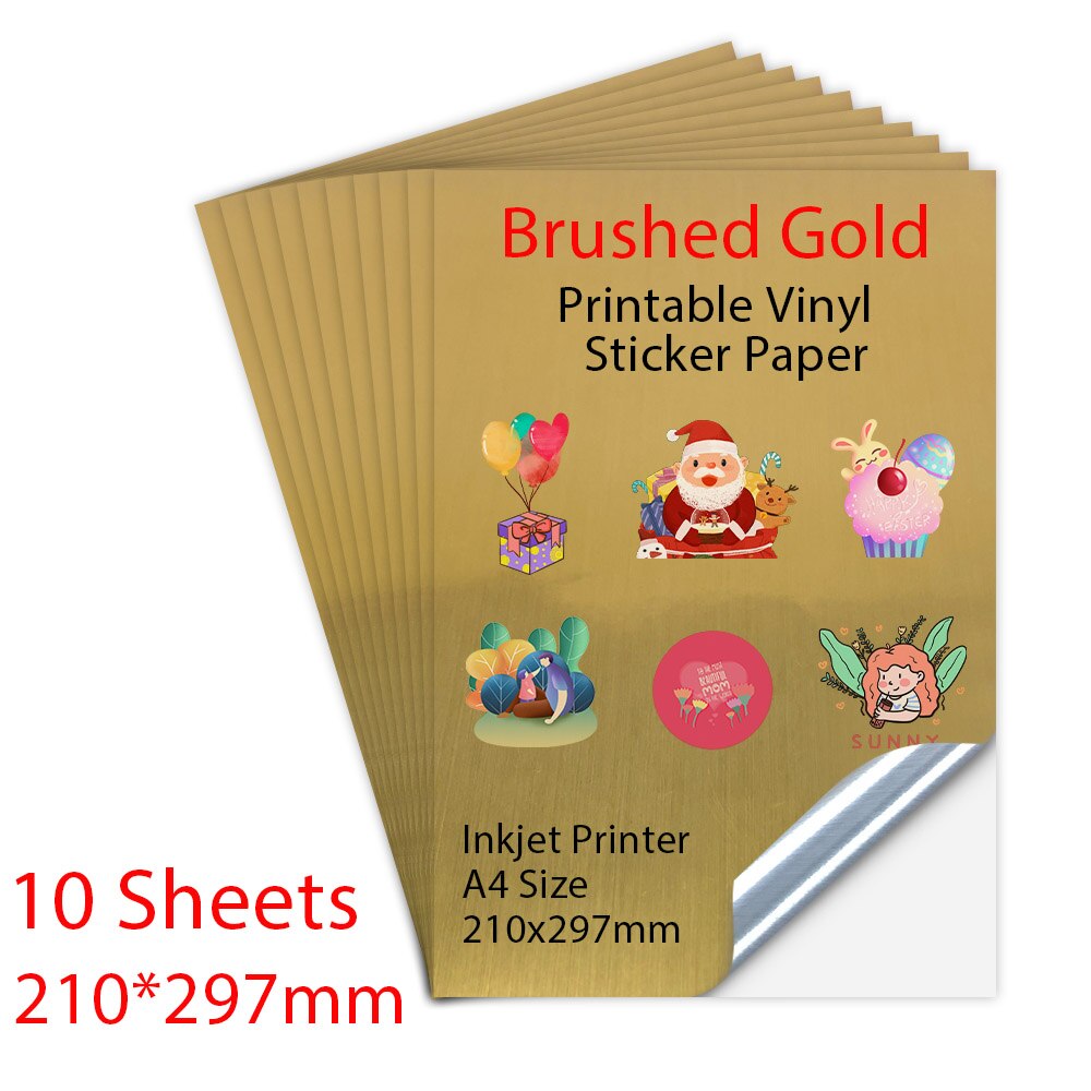 10 Sheets Printable Vinyl Sticker Paper Glossy adhesive Copy Paper 216*279mm Vinyl Printing Paper for Inkjet printer DIY Crafts