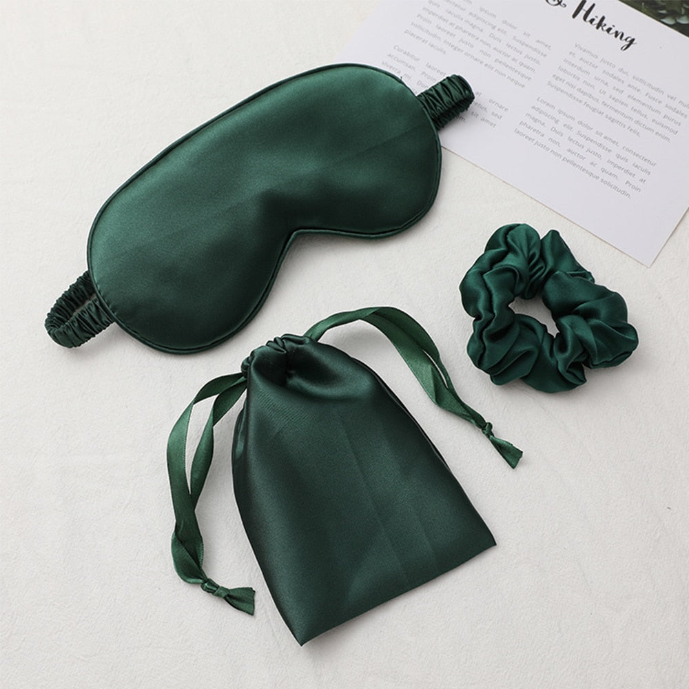 Sleeping Mask Silk Eye Night Mask Sleep Band Aid Eyes Cover Sort Patches For Women Blindfold Health Breathing Relax Nap Bandage
