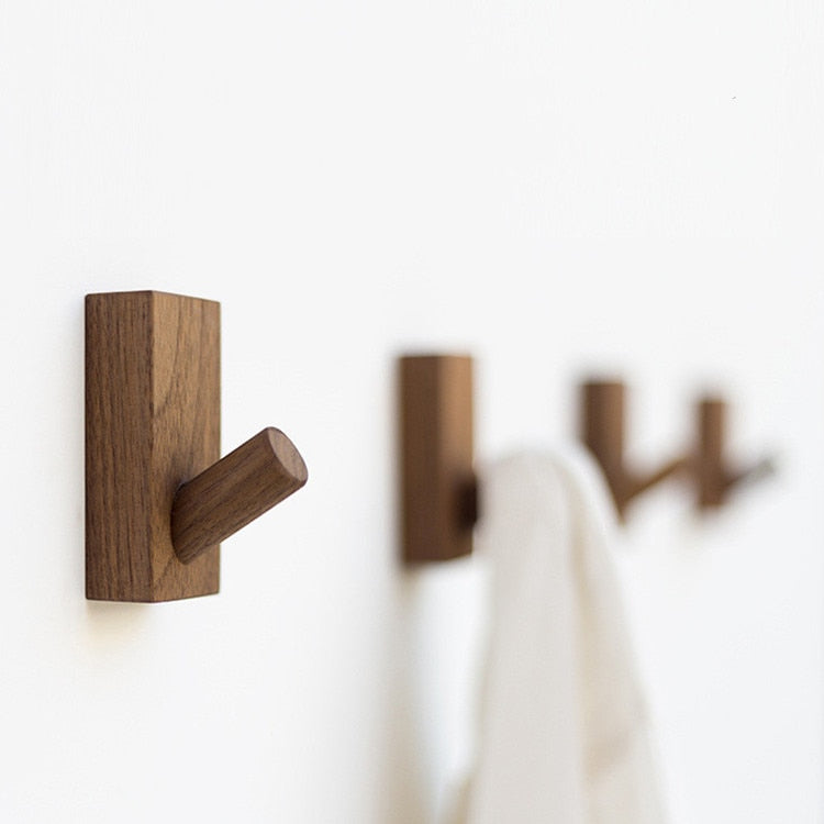 Japanese Solid Wood Hook Door Coat Hanger Bedroom Hanging Clothes Hook Clothing Store Wall Organizer Bathroom Towel Hanger
