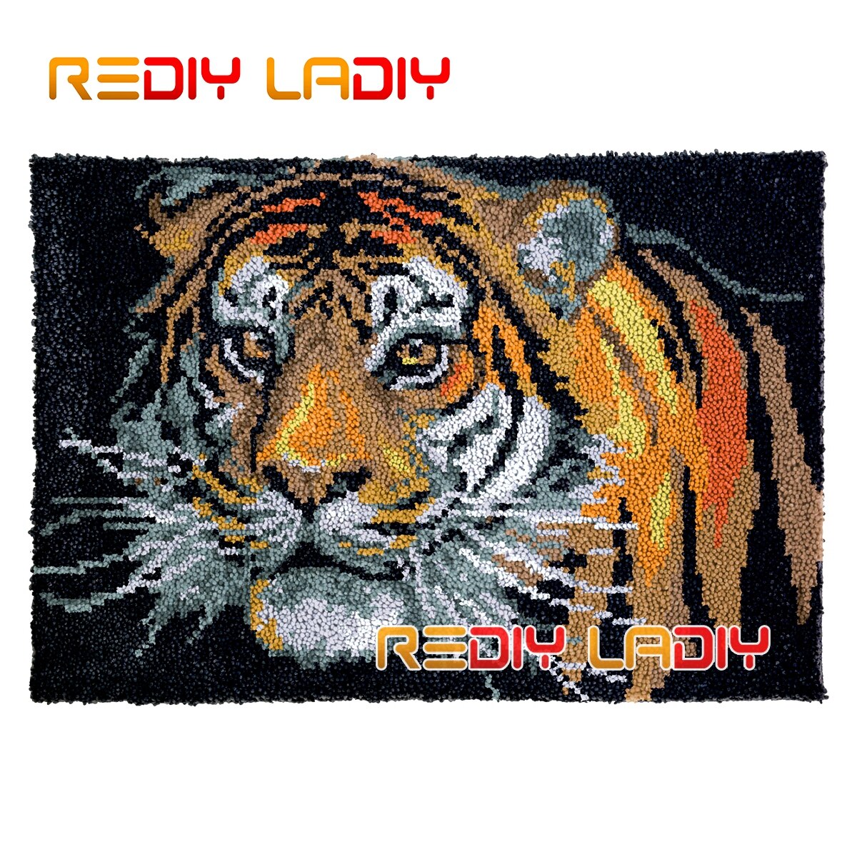 Latch Hook Kits King of Lion Chunky Yarn Embroidery Crocheting Tapestry Kits Needlework Arts & Crafts DIY Carpet Rug 85*58cm