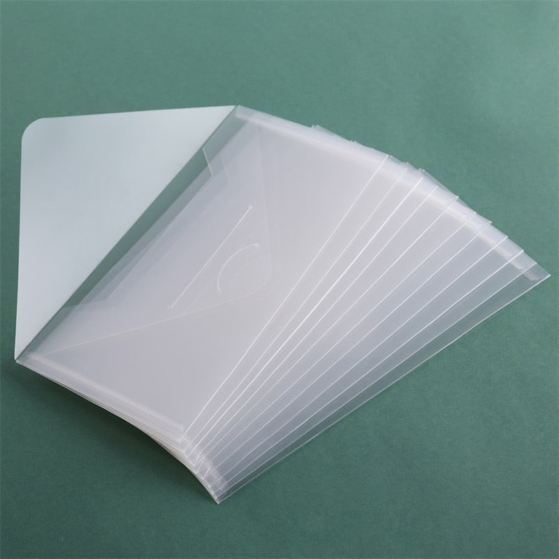 10pcs-40pcs Transparent Plastic Folder Storage Bags Envelopes For Cutting Dies Stamps Paper Cardstock Organizer Holders Bags