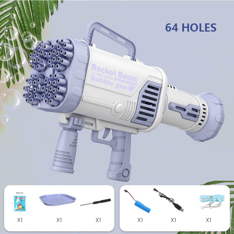 Hot Sales Electric Bubble Gun Gatlin Bubble Gun Machine Soap Bubbles Magic Bubble for Bathroom Outdoor Toys For Children