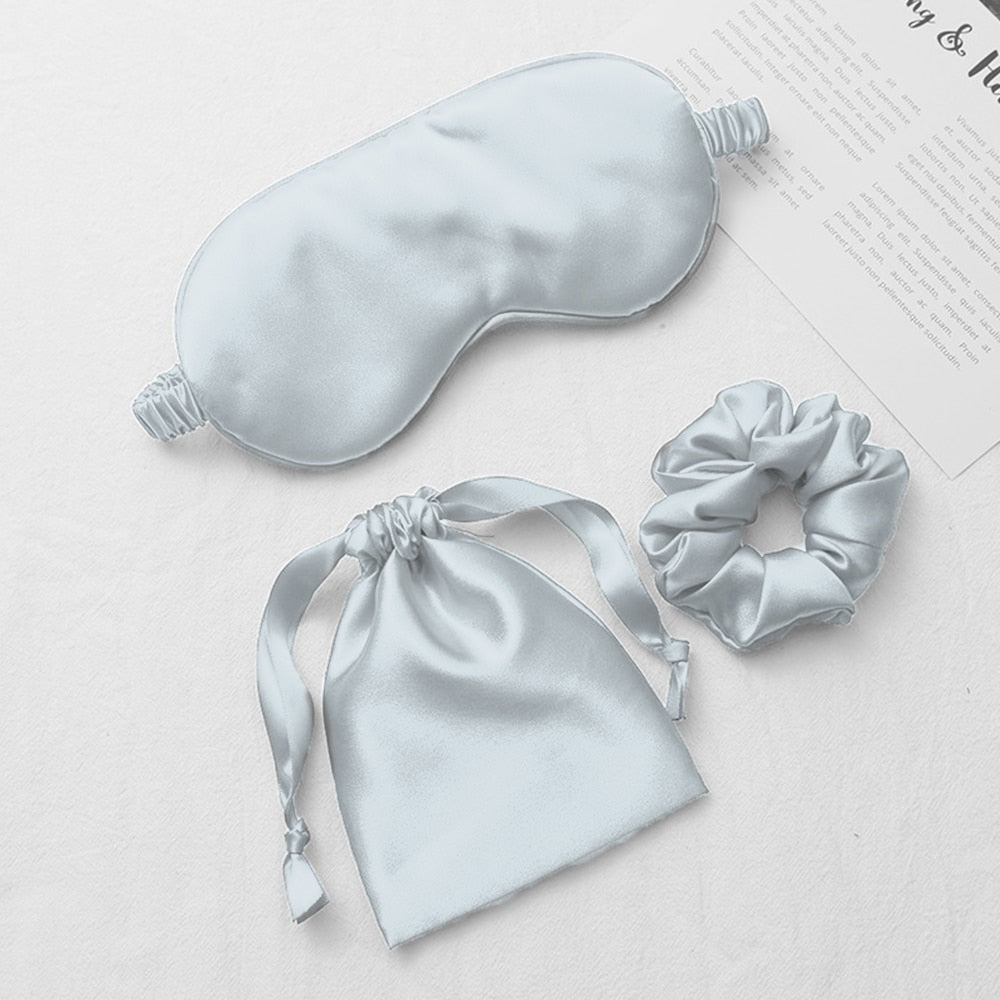 Sleeping Mask Silk Eye Night Mask Sleep Band Aid Eyes Cover Sort Patches For Women Blindfold Health Breathing Relax Nap Bandage
