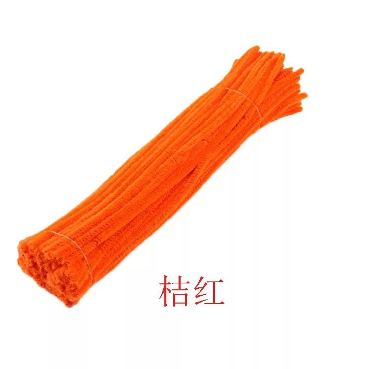 50pcs Chenille Stem Pipe Kids DIY Creative Toys Chenille Sticks Cleaners Kindergarten Educational Handmade Material Plush Strips