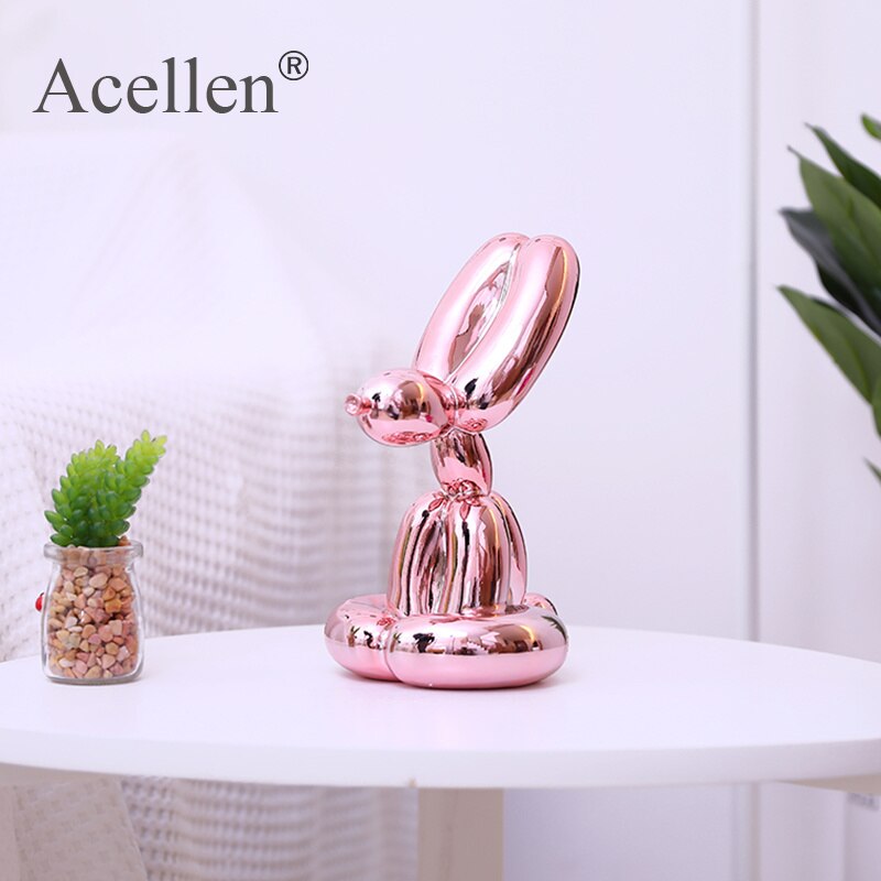 Plating Balloon Rabbit Statue Resin Sculpture Home Decor Modern Nordic Home Decoration Accessories for Living Room Animal Figure