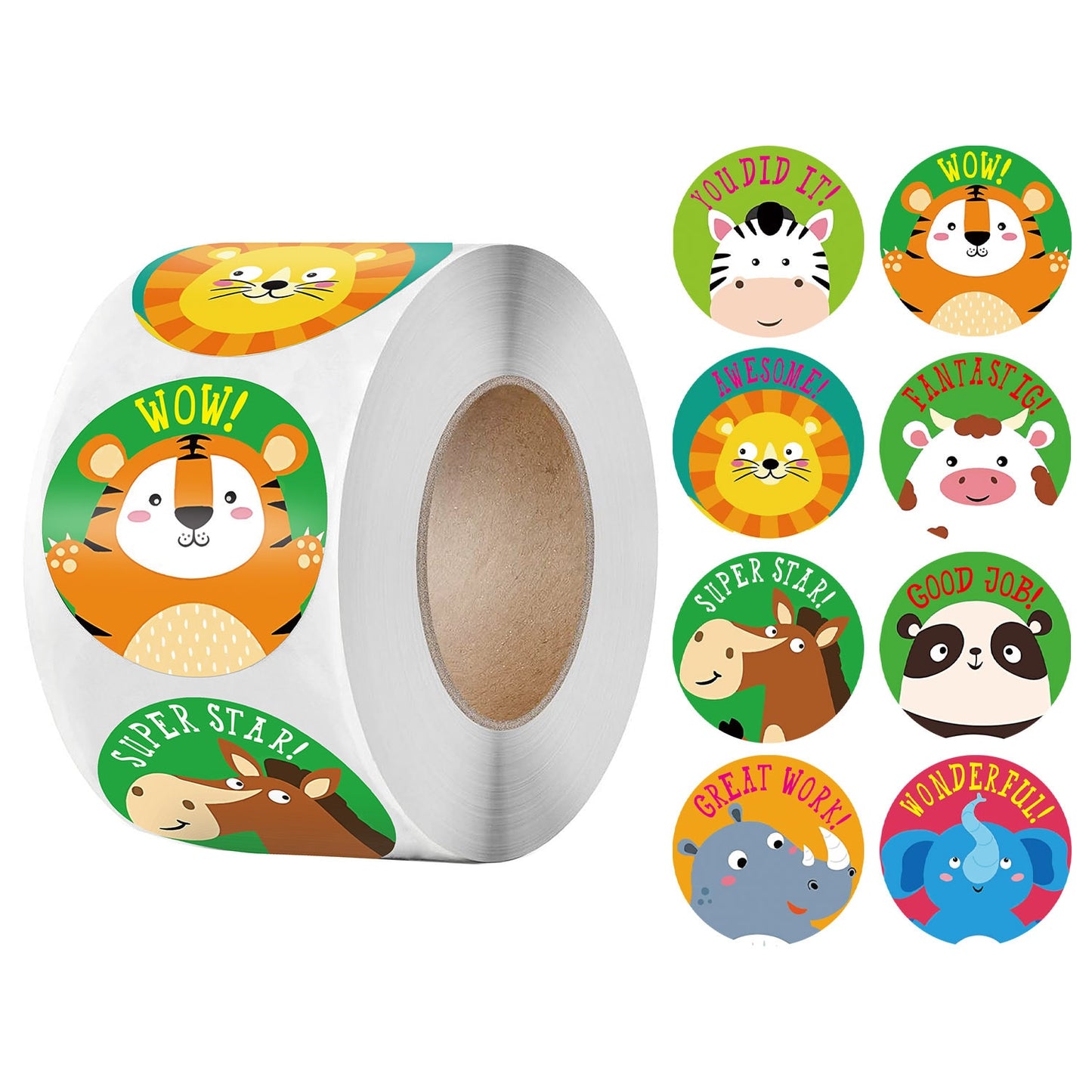 50-500pcs Children Reward Stickers Creative School Supplies Reward Cute Star Sticker 2.5cm Circle Kids Toy Stickers