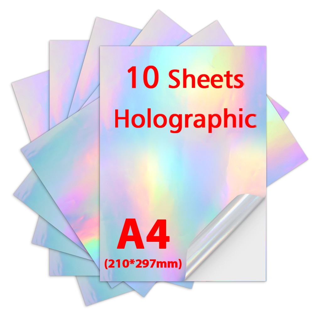 10 Sheets Printable Vinyl Sticker Paper Glossy adhesive Copy Paper 216*279mm Vinyl Printing Paper for Inkjet printer DIY Crafts