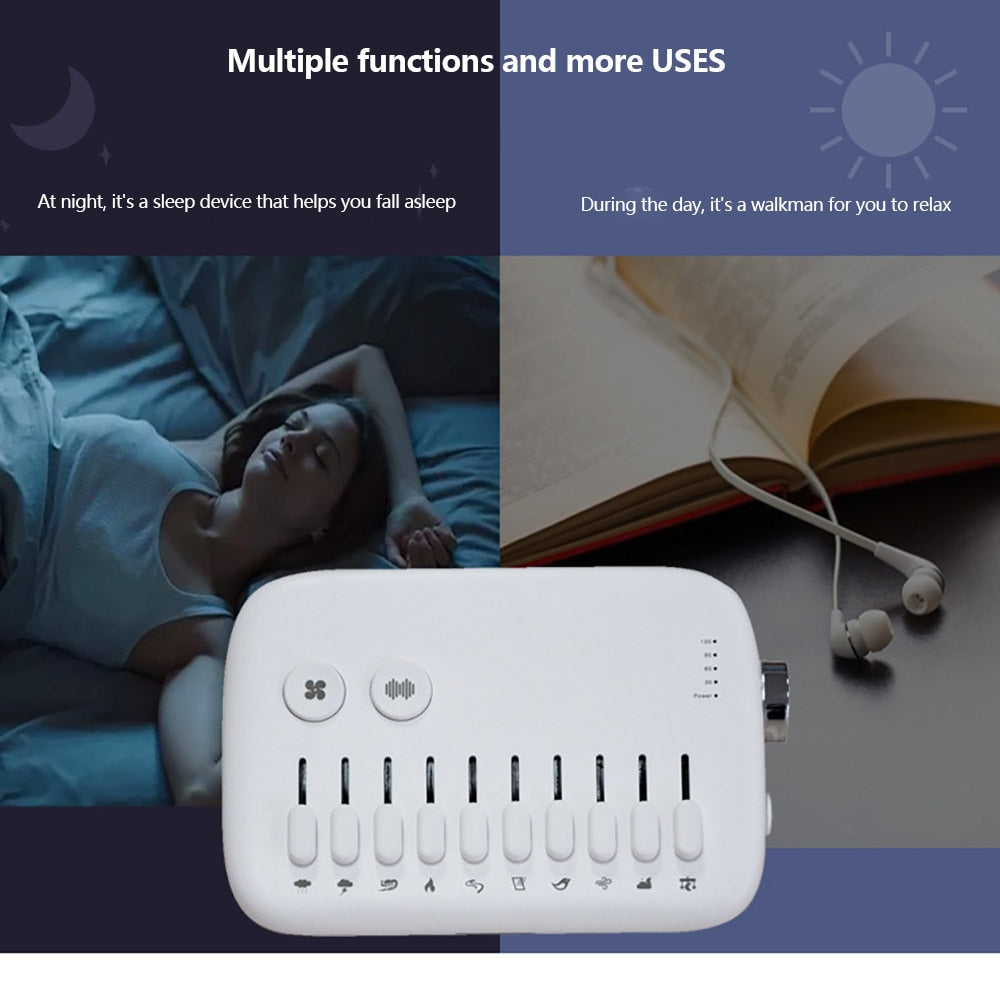 Portable White Noise Baby White Noise Toy Machine USB Rechargeable White Sleep Sound Machine Timing Sleeping Monitors Insomnia