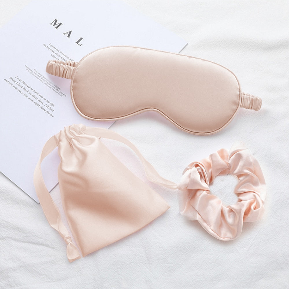 Sleeping Mask Silk Eye Night Mask Sleep Band Aid Eyes Cover Sort Patches For Women Blindfold Health Breathing Relax Nap Bandage