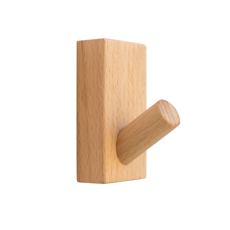 Japanese Solid Wood Hook Door Coat Hanger Bedroom Hanging Clothes Hook Clothing Store Wall Organizer Bathroom Towel Hanger
