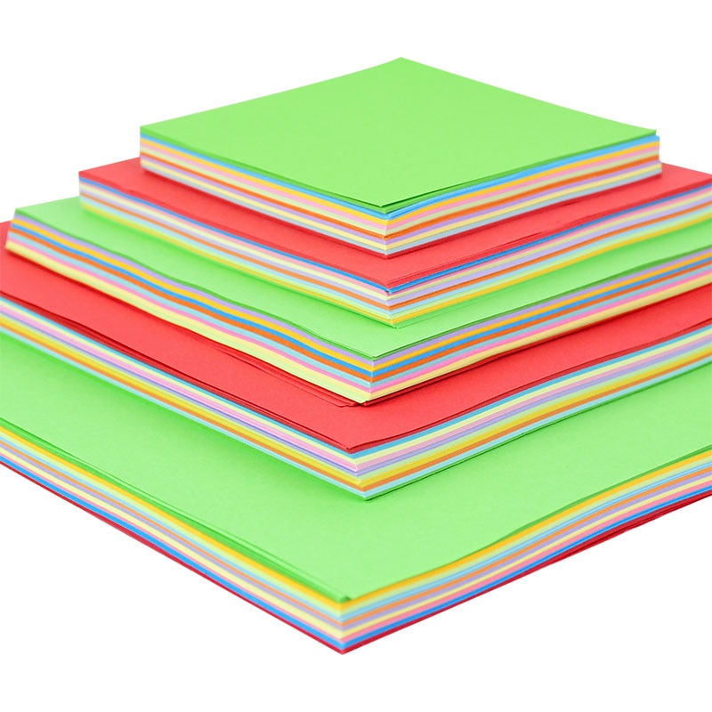 100pcs Origami Square Paper Double Sided Folding Lucky Wish Paper Crane Craft DIY Colorful Scrapbooking 8x8/10x10/12x12/15x15cm