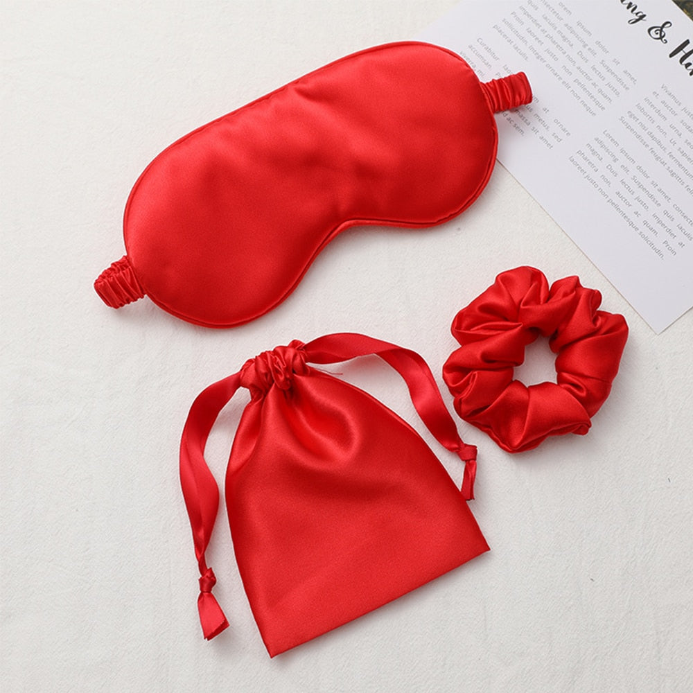 Sleeping Mask Silk Eye Night Mask Sleep Band Aid Eyes Cover Sort Patches For Women Blindfold Health Breathing Relax Nap Bandage