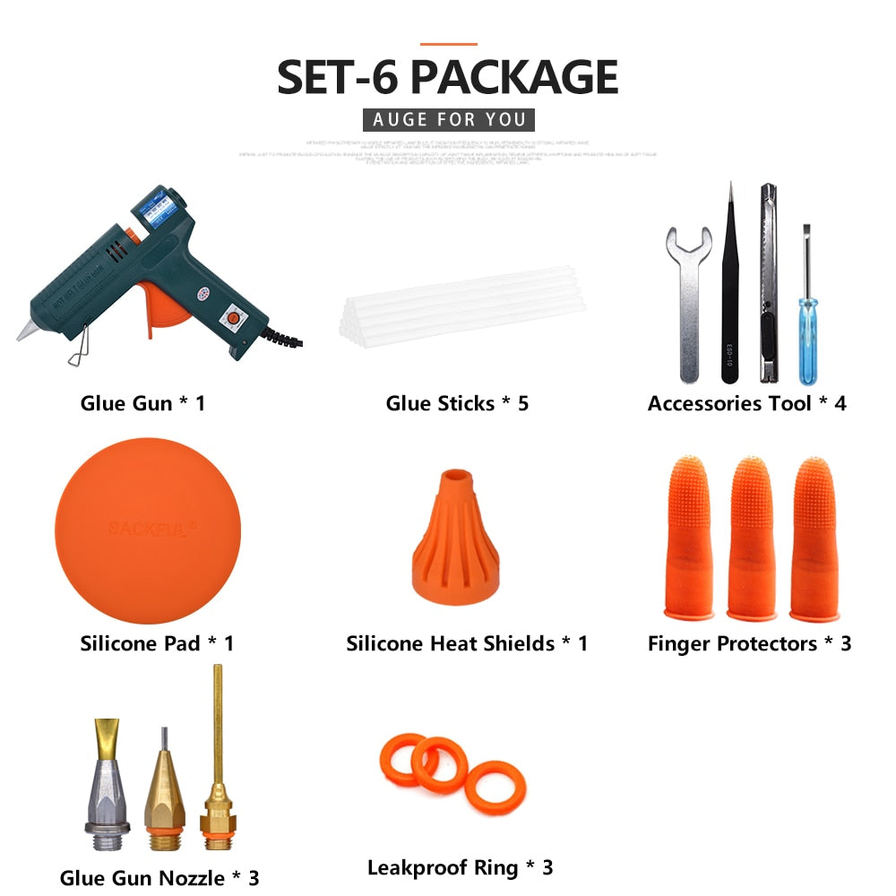 150W Hot Melt Glue Gun Temperature Adjustment 140~220 Degrees Celsius Replaceable Nozzle Use 11mm Glue Stick for Repair Tool DIY