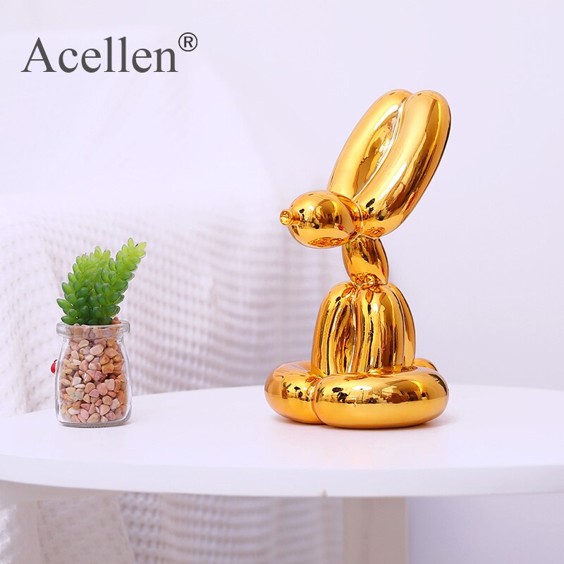 Plating Balloon Rabbit Statue Resin Sculpture Home Decor Modern Nordic Home Decoration Accessories for Living Room Animal Figure