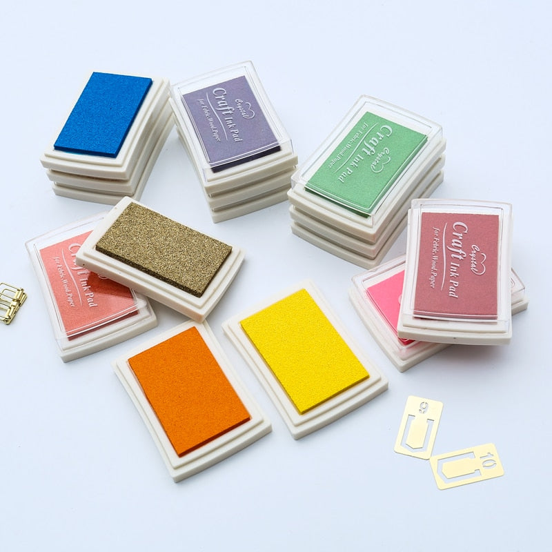 1pc 15 colors big ink pad oil planner scrapbooking silicone stamp DIY diary greeting card Wood Paper Craft Gift