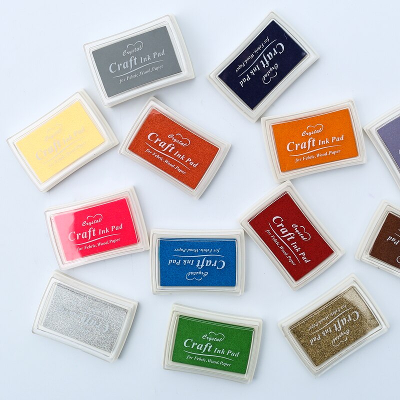 1pc 15 colors big ink pad oil planner scrapbooking silicone stamp DIY diary greeting card Wood Paper Craft Gift