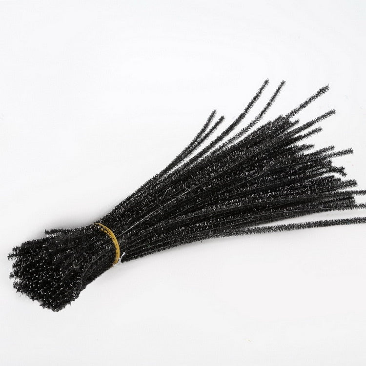 100pcs Glitter Chenille Stems Pipe Cleaners Plush Tinsel Stems Wired Sticks Kids Educational DIY Craft Supplies Toys Crafting