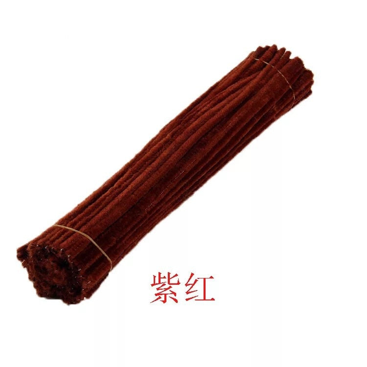 50pcs Chenille Stem Pipe Kids DIY Creative Toys Chenille Sticks Cleaners Kindergarten Educational Handmade Material Plush Strips