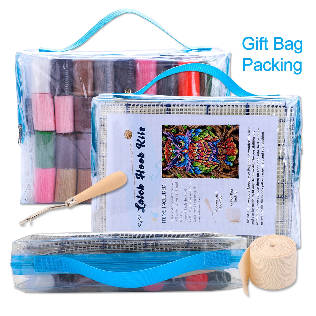Latch Hook Kits King of Lion Chunky Yarn Embroidery Crocheting Tapestry Kits Needlework Arts & Crafts DIY Carpet Rug 85*58cm
