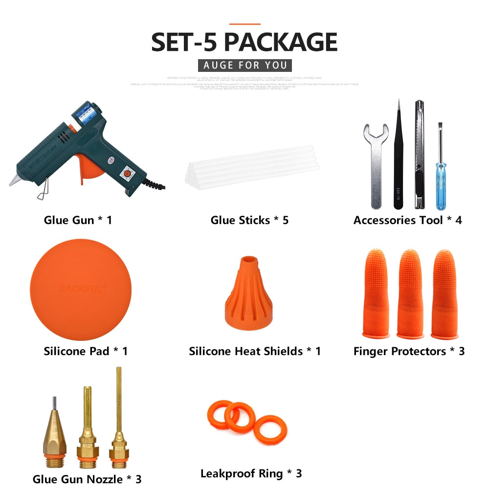 150W Hot Melt Glue Gun Temperature Adjustment 140~220 Degrees Celsius Replaceable Nozzle Use 11mm Glue Stick for Repair Tool DIY