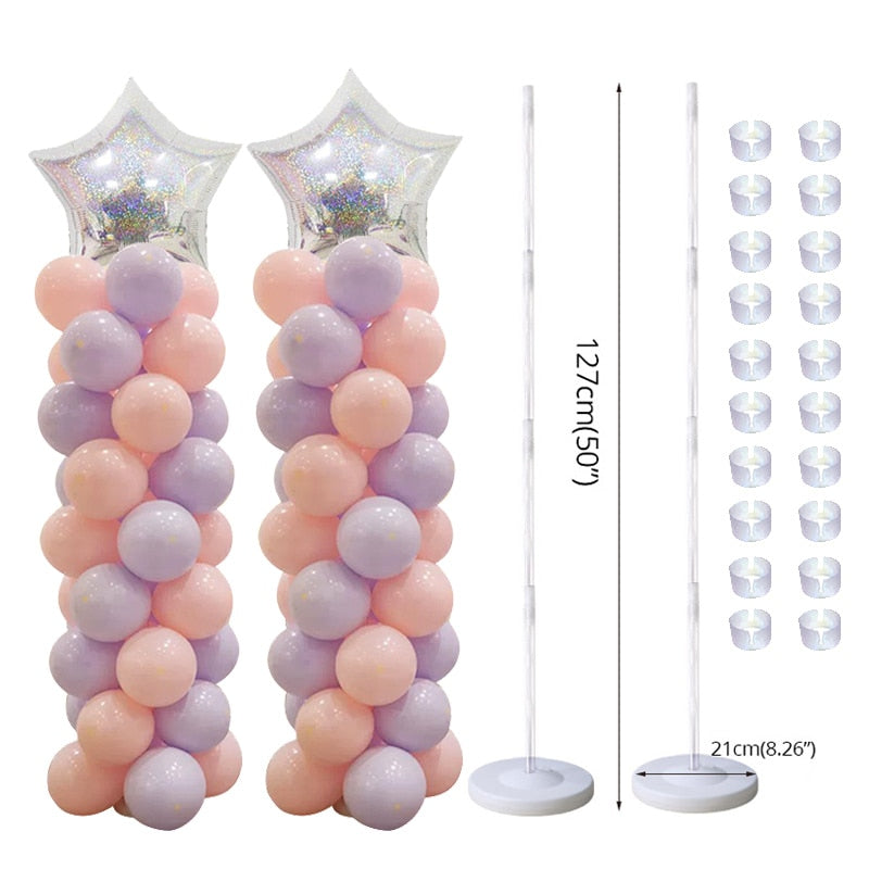 127cm Clear Balloon Column Stand Arch Balloons Holder Centerpieces for Wedding Decoration Birthday Baby Shower Party Supplies