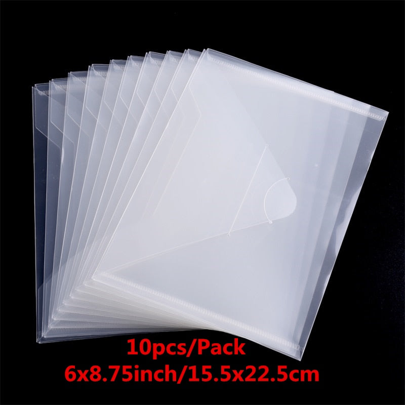 10pcs-40pcs Transparent Plastic Folder Storage Bags Envelopes For Cutting Dies Stamps Paper Cardstock Organizer Holders Bags
