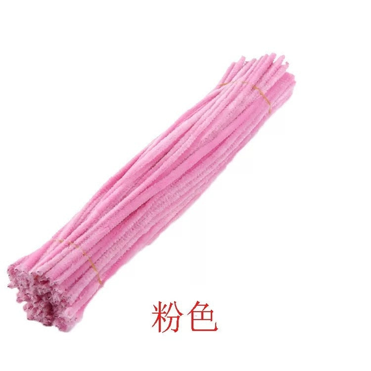 50pcs Chenille Stem Pipe Kids DIY Creative Toys Chenille Sticks Cleaners Kindergarten Educational Handmade Material Plush Strips