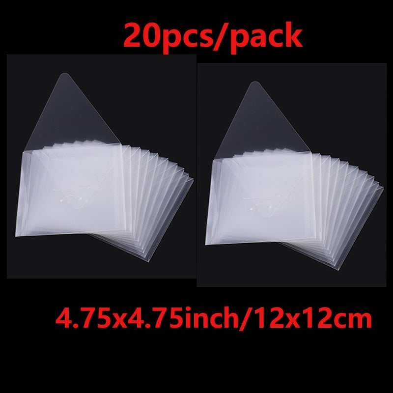 10pcs-40pcs Transparent Plastic Folder Storage Bags Envelopes For Cutting Dies Stamps Paper Cardstock Organizer Holders Bags