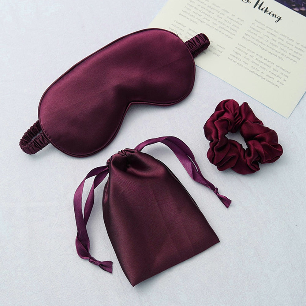 Sleeping Mask Silk Eye Night Mask Sleep Band Aid Eyes Cover Sort Patches For Women Blindfold Health Breathing Relax Nap Bandage