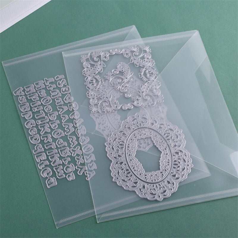 10pcs-40pcs Transparent Plastic Folder Storage Bags Envelopes For Cutting Dies Stamps Paper Cardstock Organizer Holders Bags
