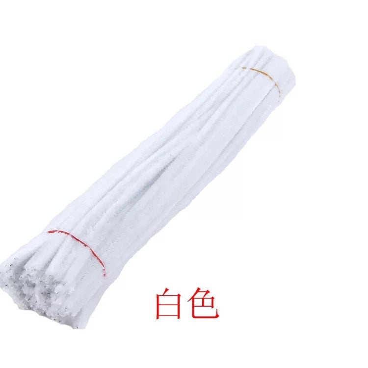 50pcs Chenille Stem Pipe Kids DIY Creative Toys Chenille Sticks Cleaners Kindergarten Educational Handmade Material Plush Strips