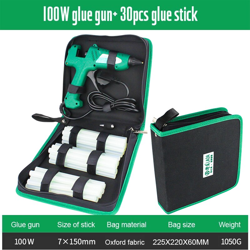 LAOA 25W/40W/8W/100W Hot Melt Glue Gun With Bag 7mm Thermal Glue Hot Melt Guns Pistolet a Colle Soldering Gun