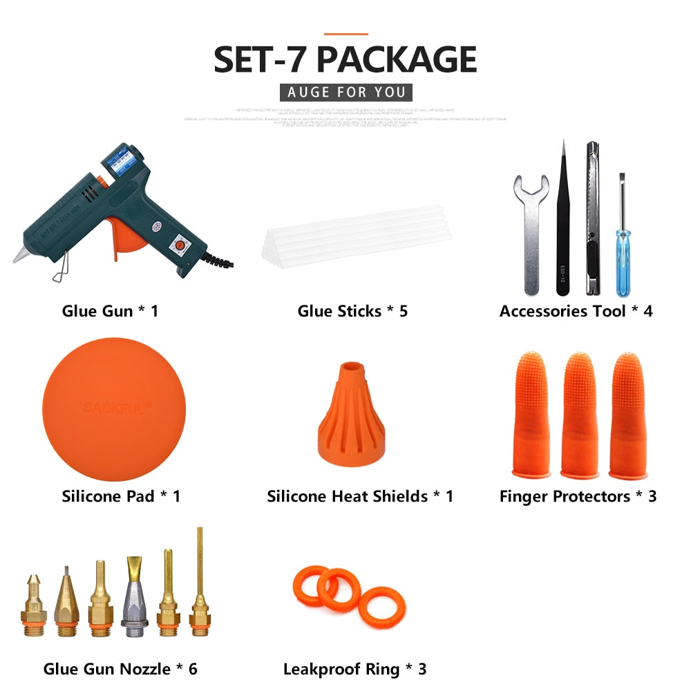 150W Hot Melt Glue Gun Temperature Adjustment 140~220 Degrees Celsius Replaceable Nozzle Use 11mm Glue Stick for Repair Tool DIY