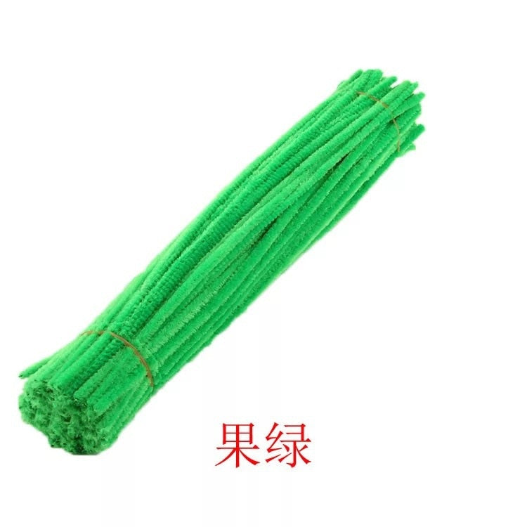 50pcs Chenille Stem Pipe Kids DIY Creative Toys Chenille Sticks Cleaners Kindergarten Educational Handmade Material Plush Strips