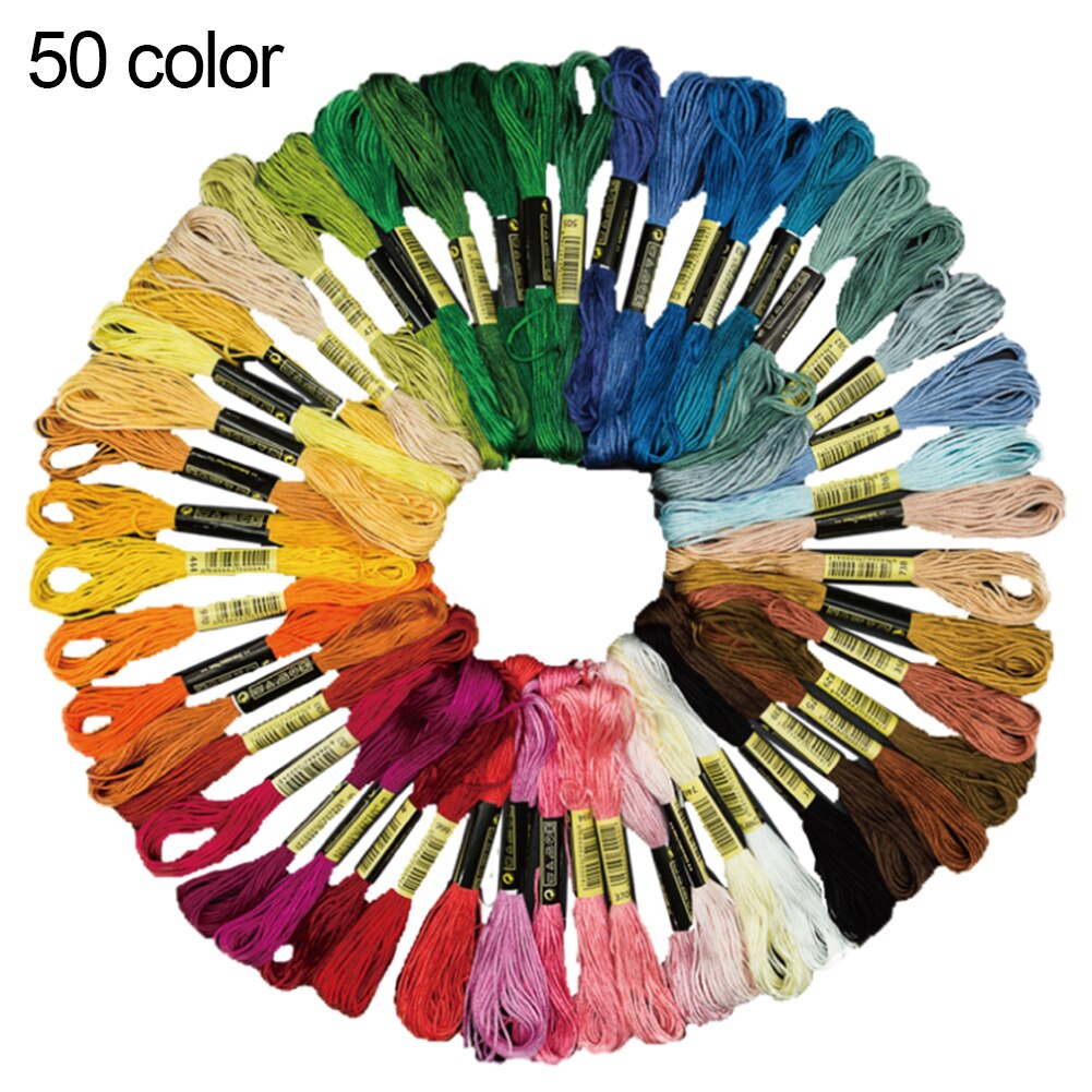 50/100Pcs Multicolor Ecological Cotton Embroidery Thread Cross Stitch Cotton DIY Floss Skeins Sewing Floss Kit Craft Art Sewing